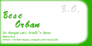 bese orban business card